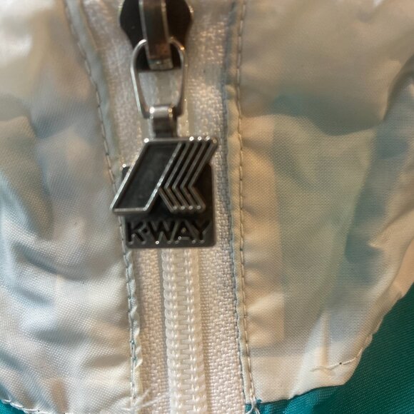 Vintage K-Way Jacket Green Black White Sz M/L 80s - Picture 6 of 6